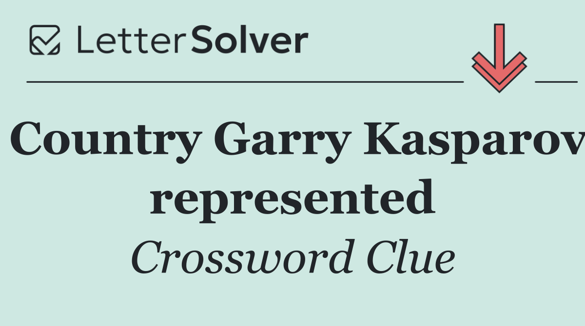 Country Garry Kasparov represented