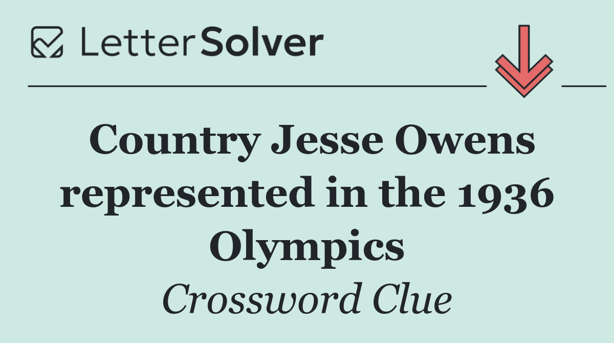 Country Jesse Owens represented in the 1936 Olympics