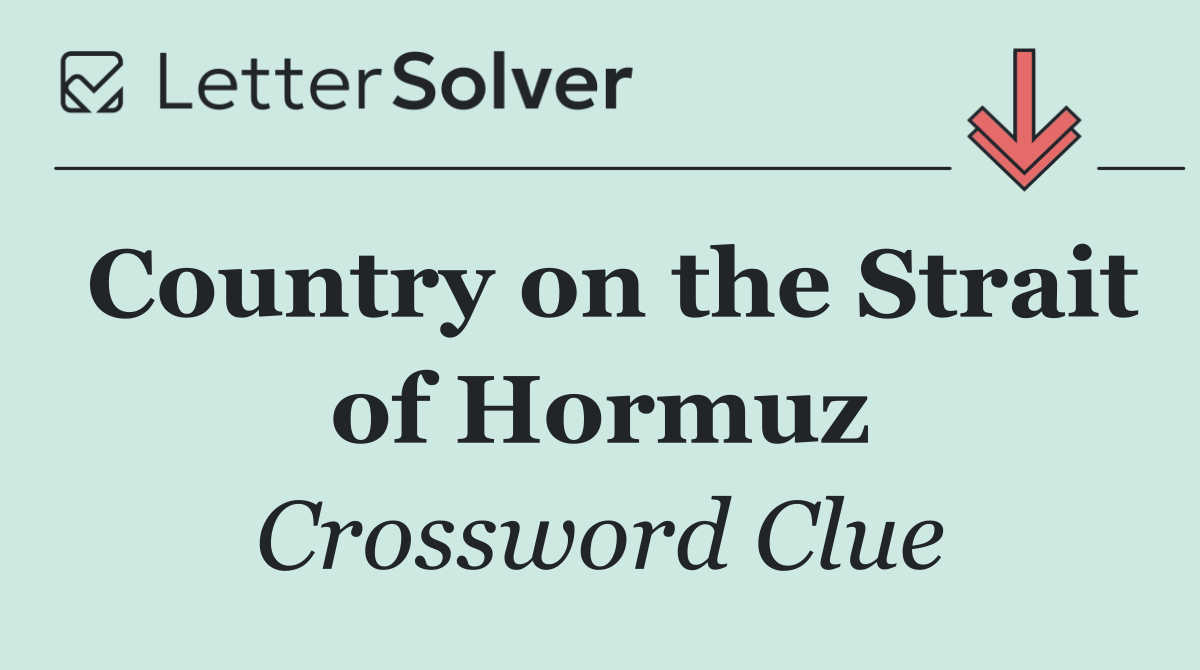 Country on the Strait of Hormuz