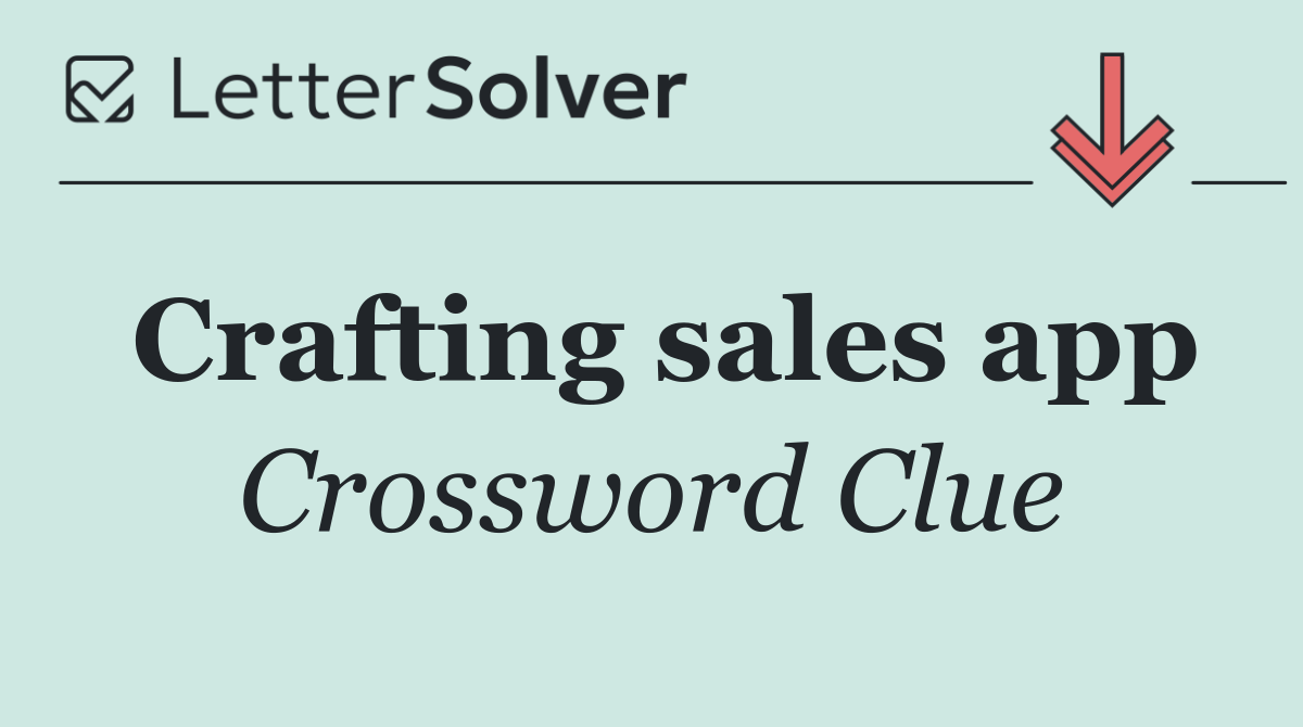 Crafting sales app