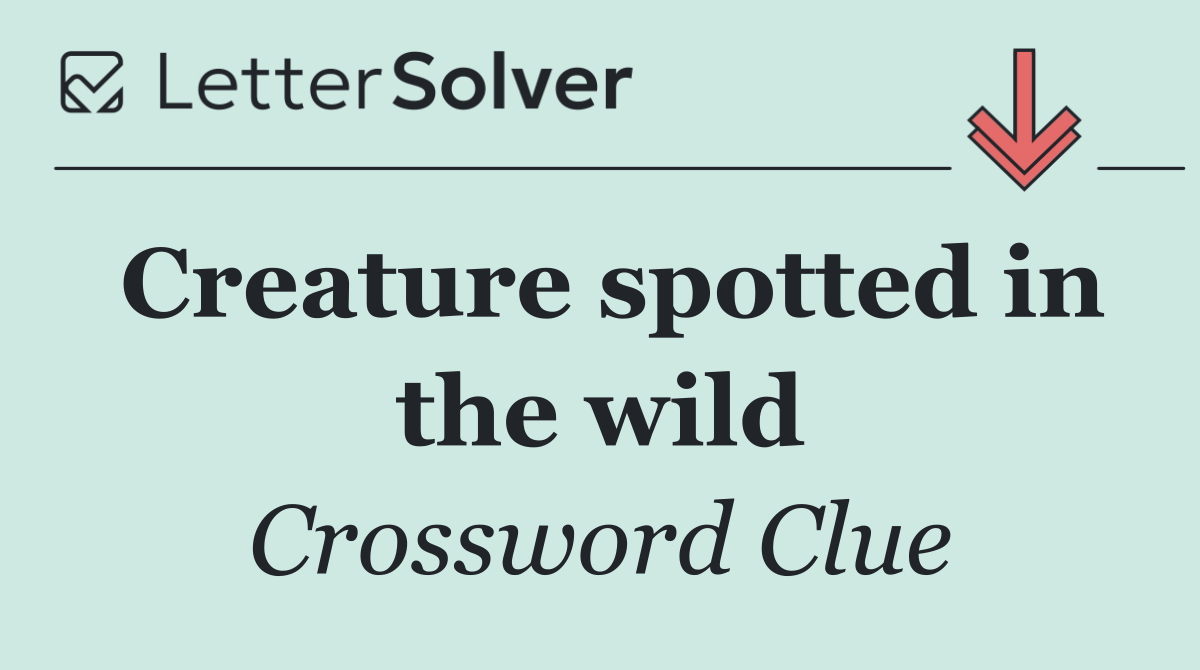 Creature spotted in the wild