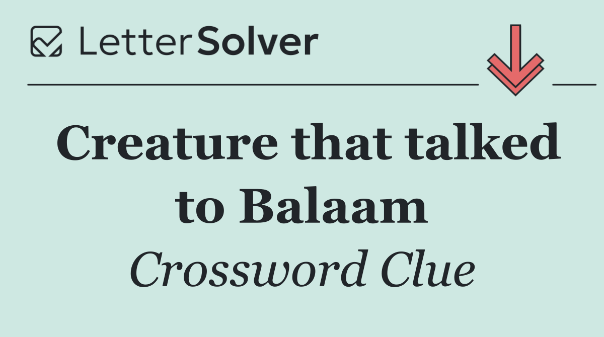 Creature that talked to Balaam
