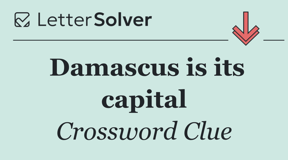 Damascus is its capital