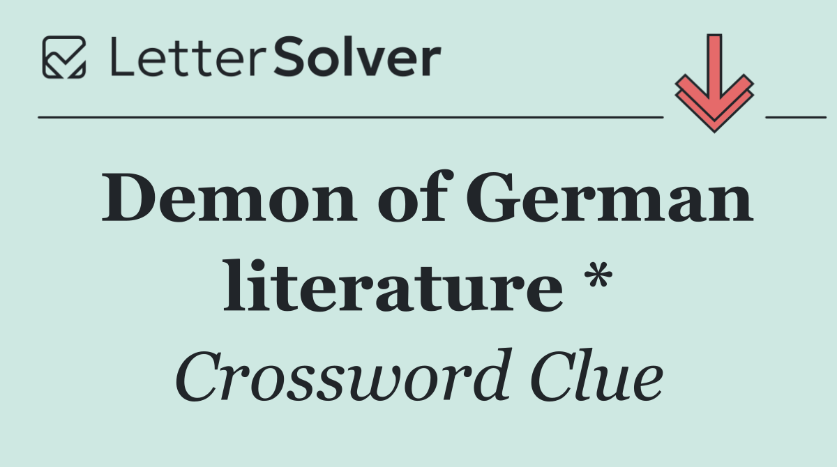 Demon of German literature *