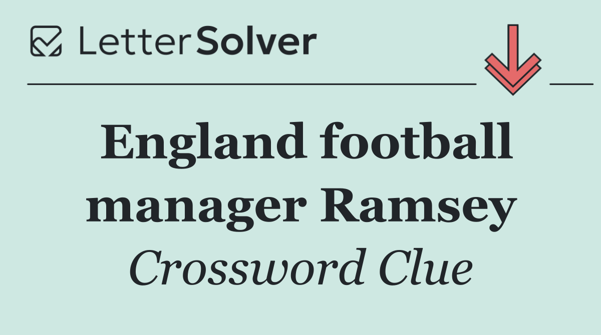 England football manager Ramsey