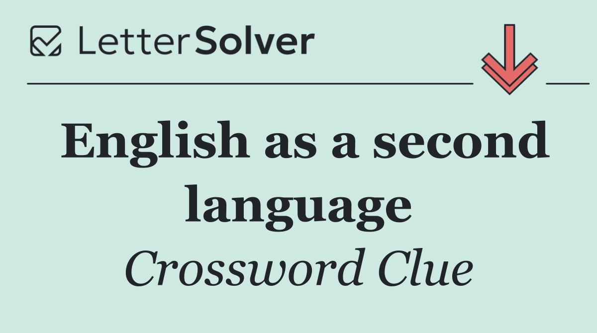 English as a second language