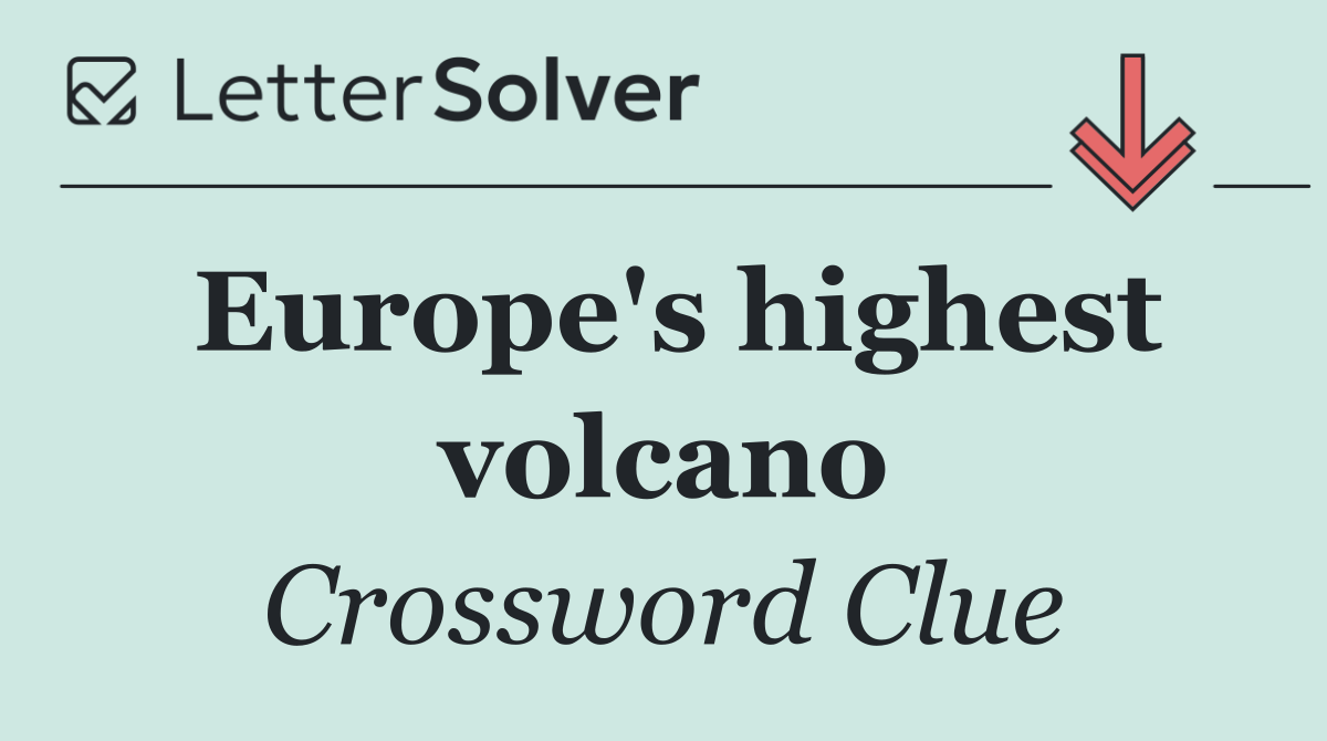 Europe's highest volcano