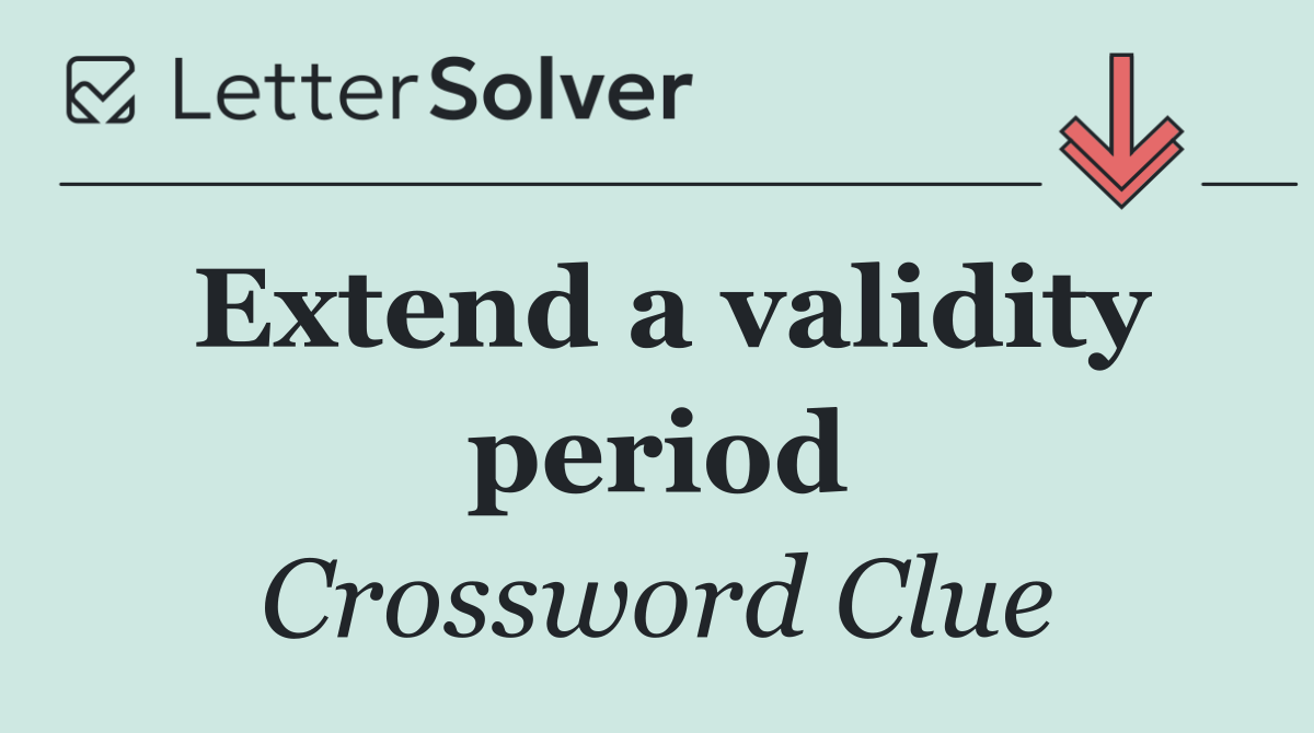 Extend a validity period