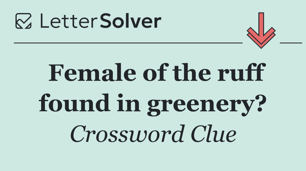 Female of the ruff found in greenery?