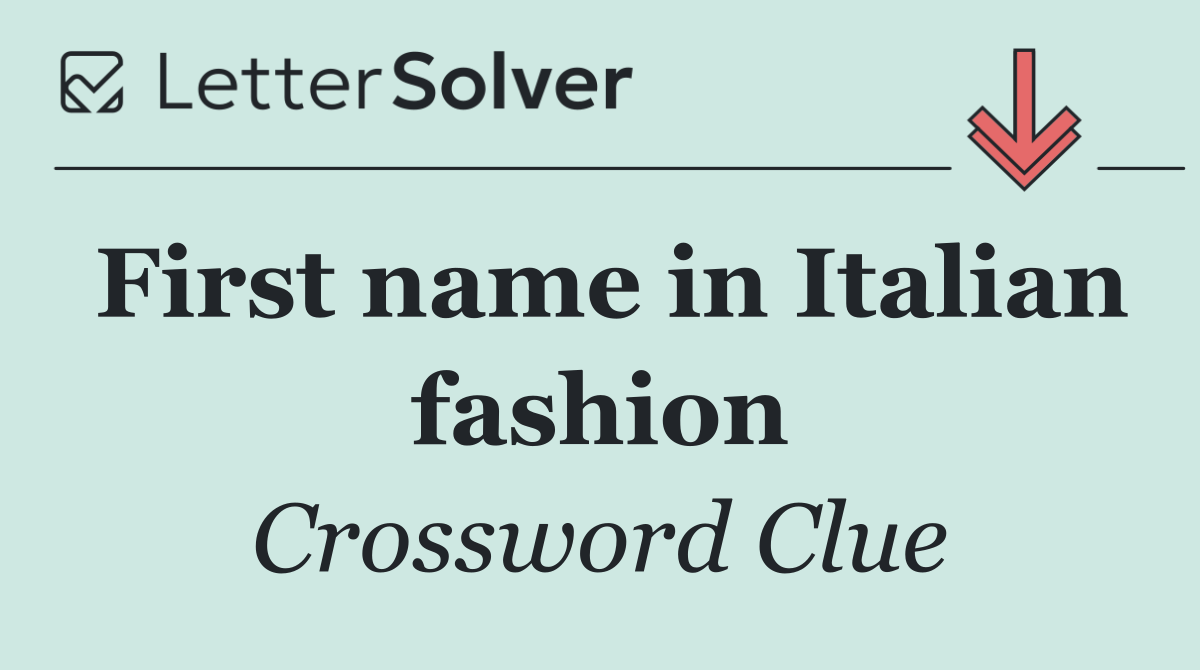 First name in Italian fashion