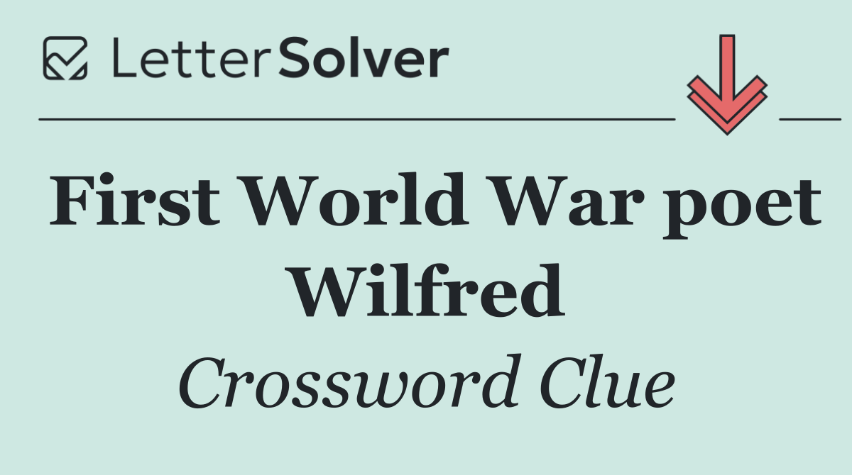 First World War poet Wilfred