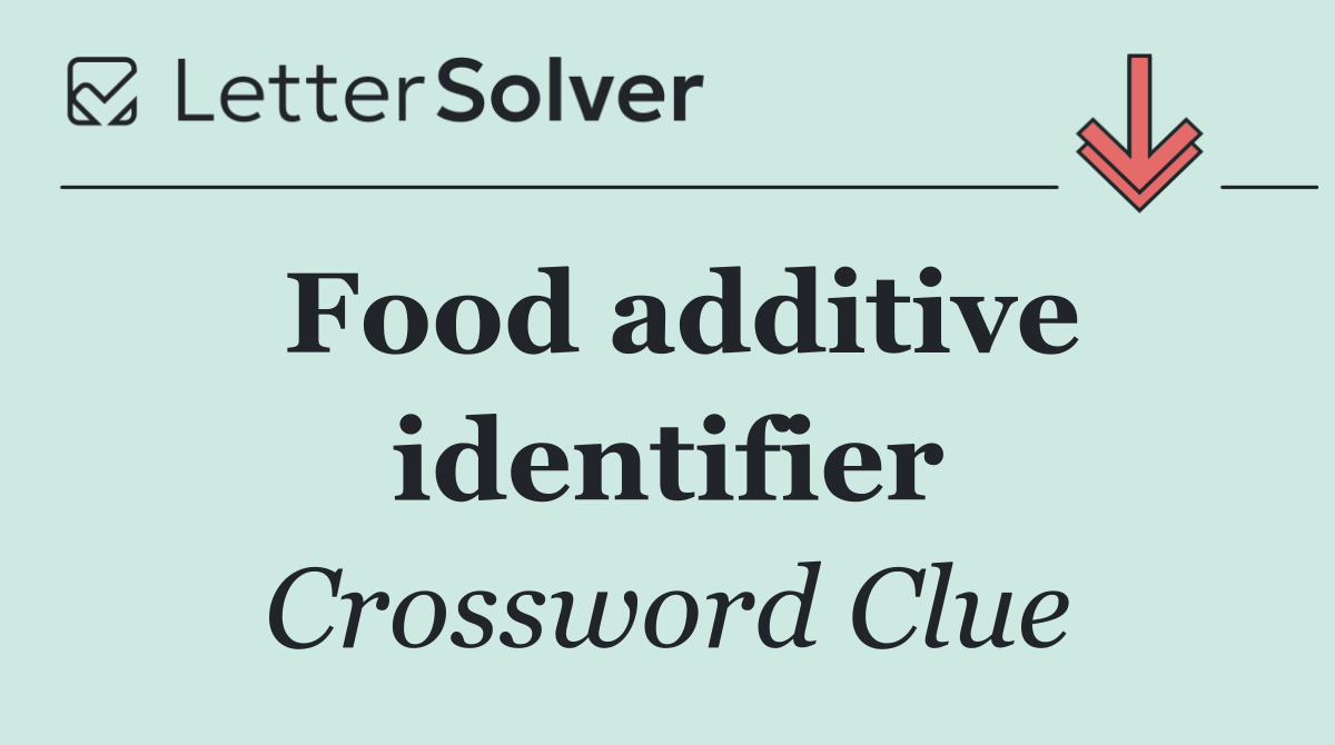 Food additive identifier