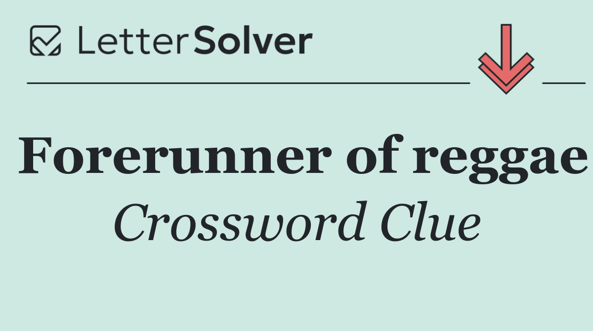 Forerunner of reggae