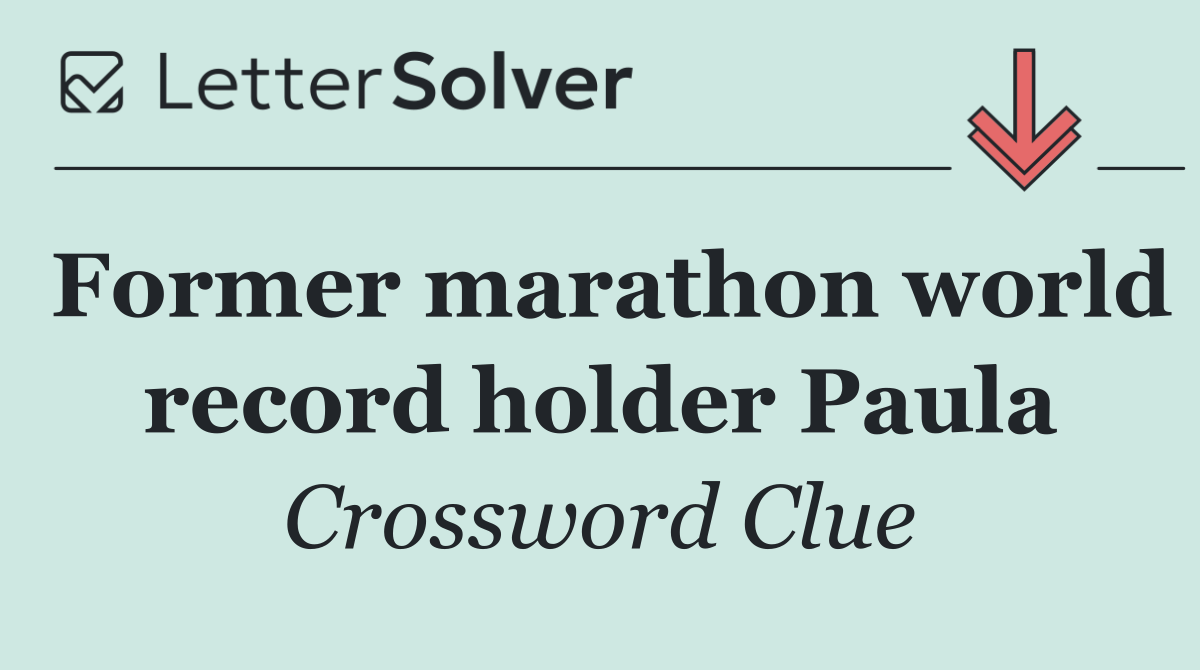 Former marathon world record holder Paula