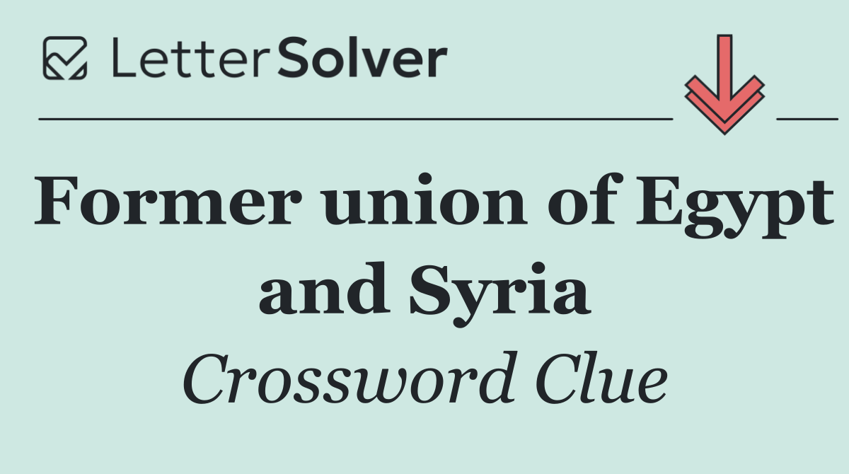 Former union of Egypt and Syria