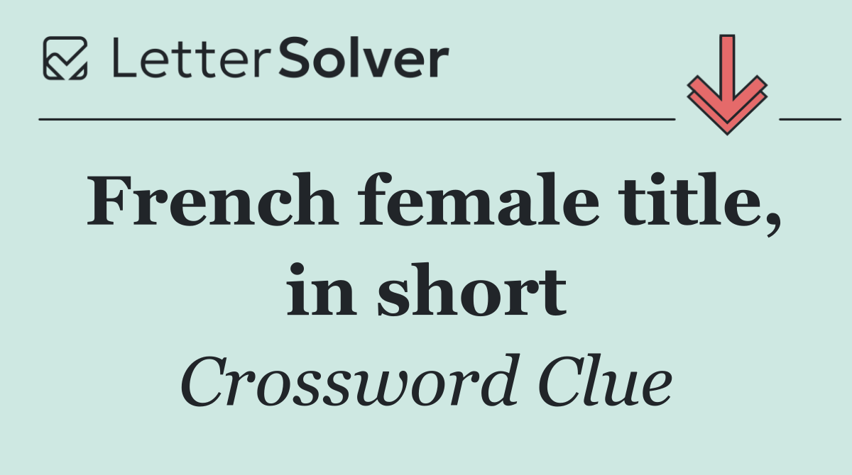 French female title, in short
