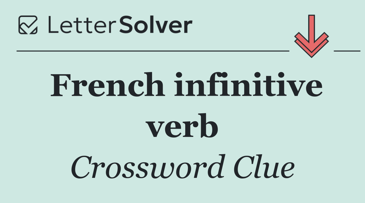 French infinitive verb
