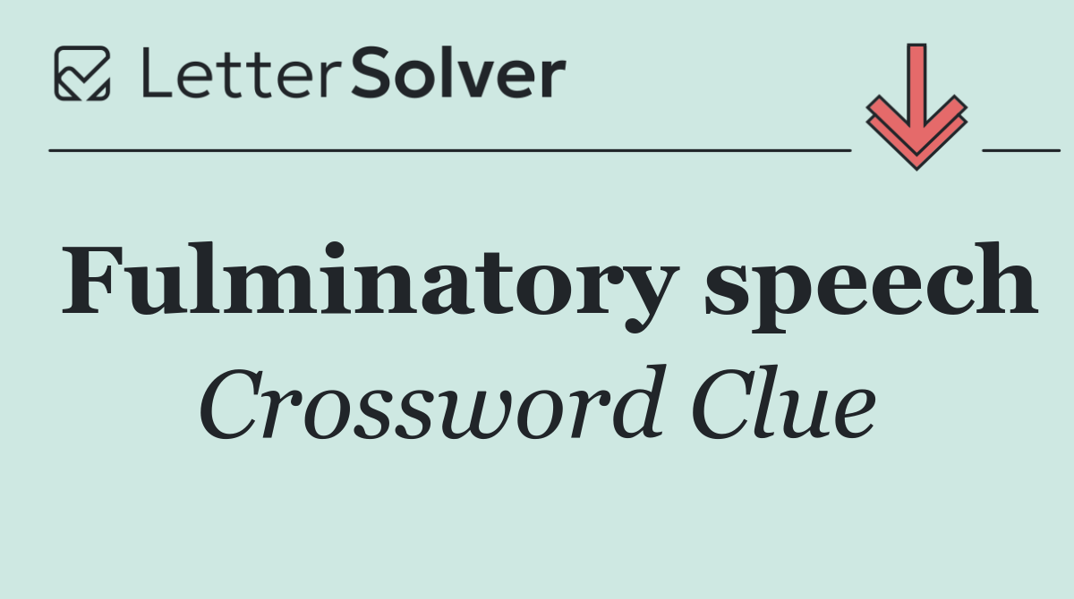 Fulminatory speech
