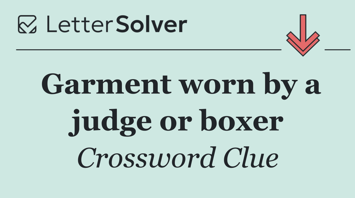 Garment worn by a judge or boxer