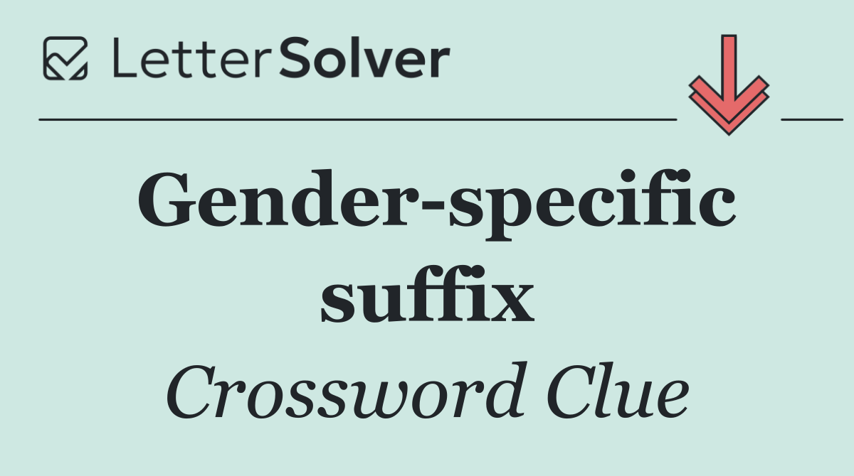 Gender specific suffix
