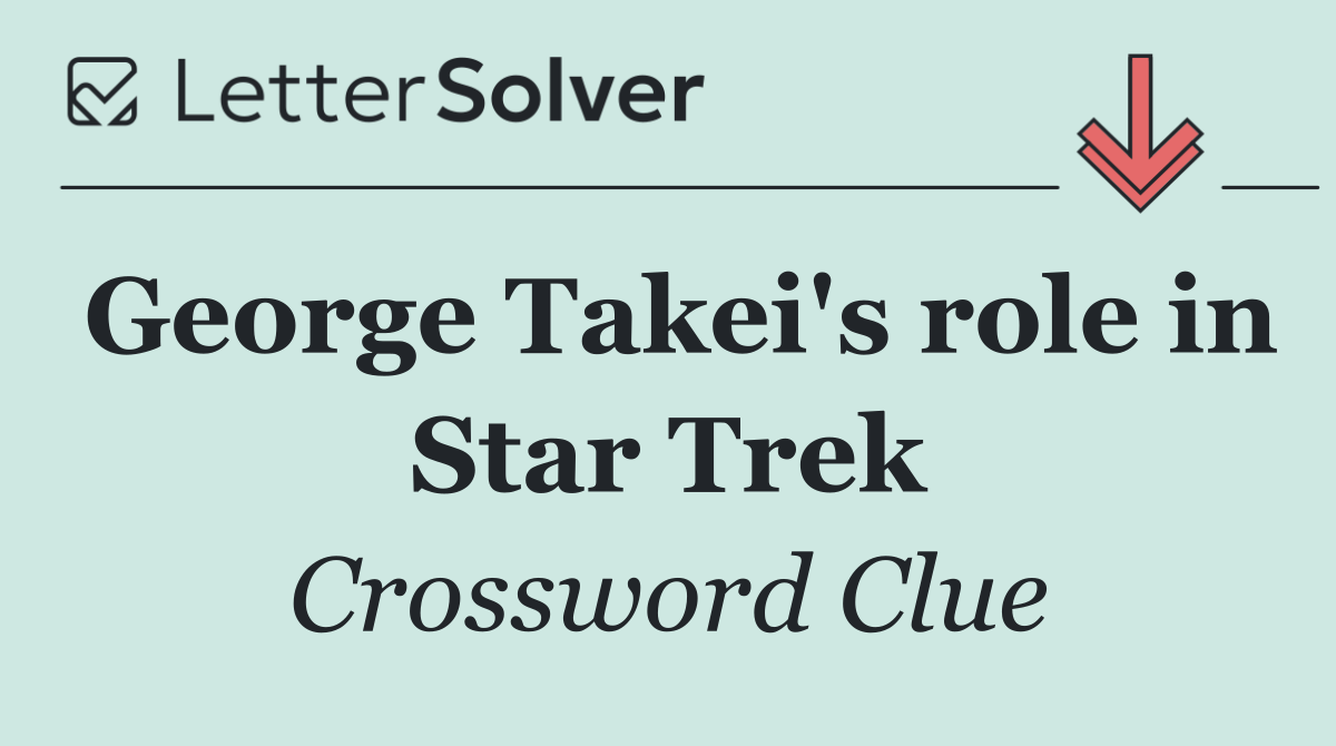 George Takei's role in Star Trek