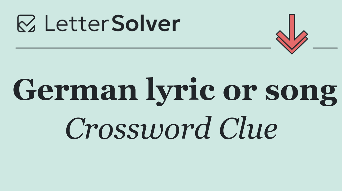 German lyric or song