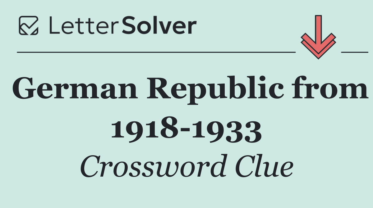 German Republic from 1918 1933