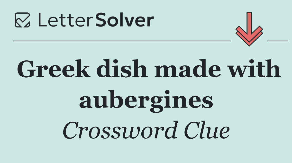 Greek dish made with aubergines