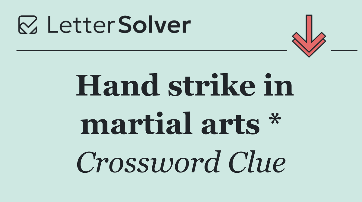 Hand strike in martial arts *