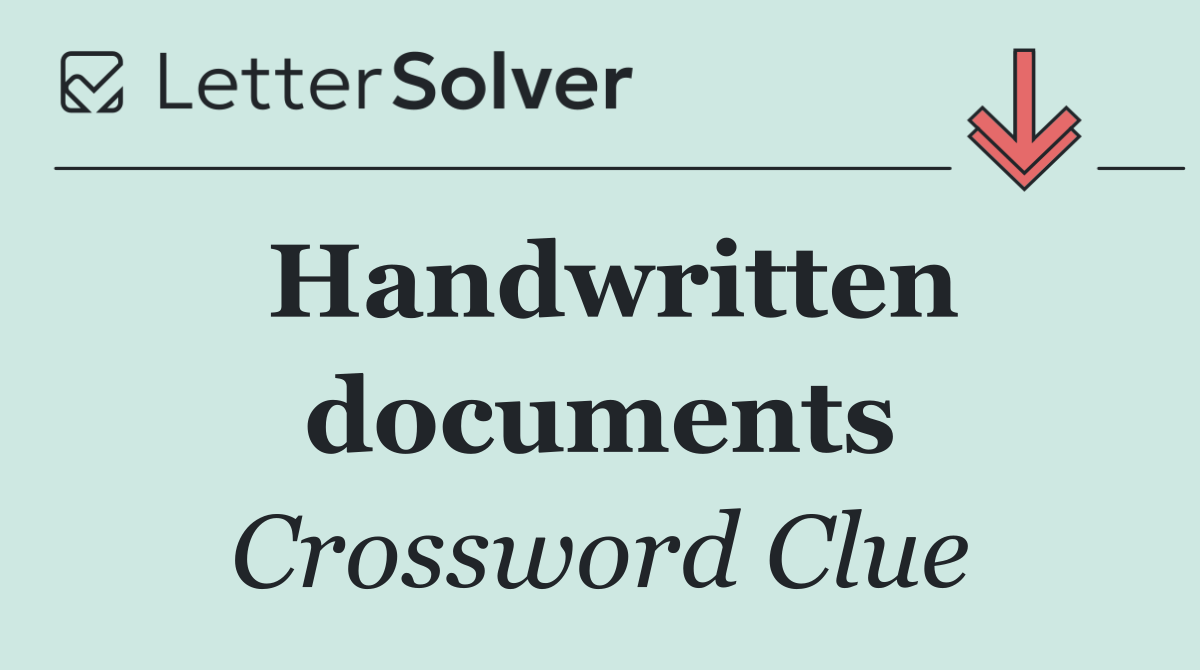 Handwritten documents