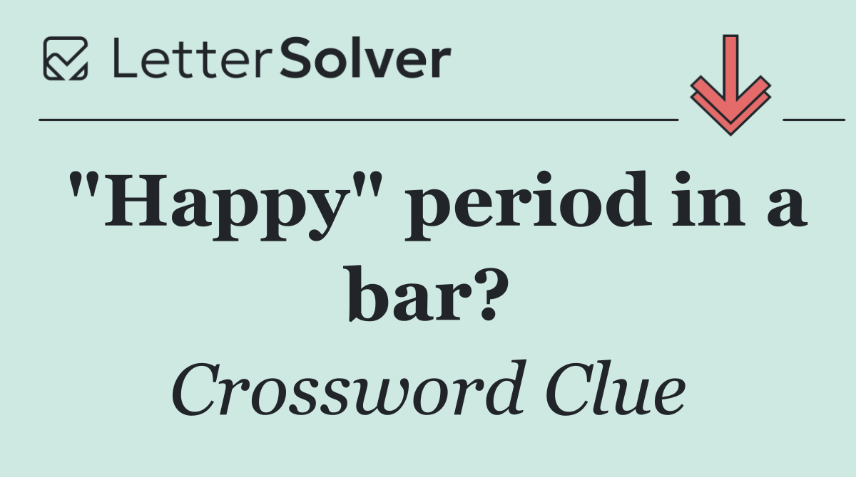 "Happy" period in a bar?