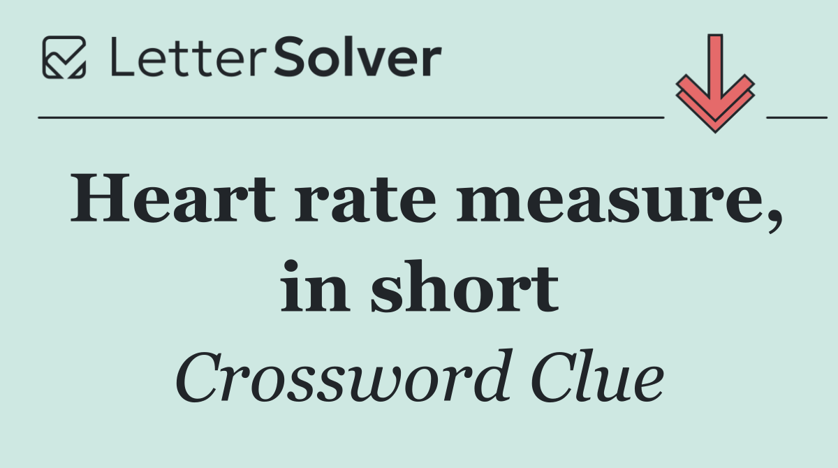 Heart rate measure, in short