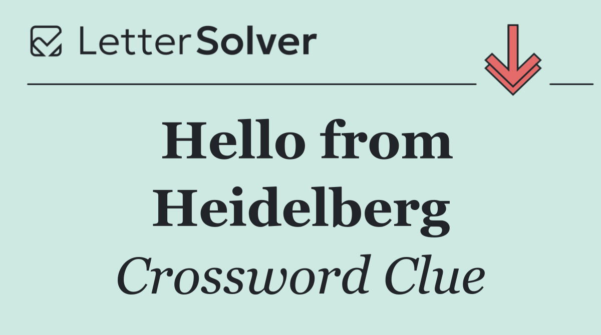 Hello from Heidelberg