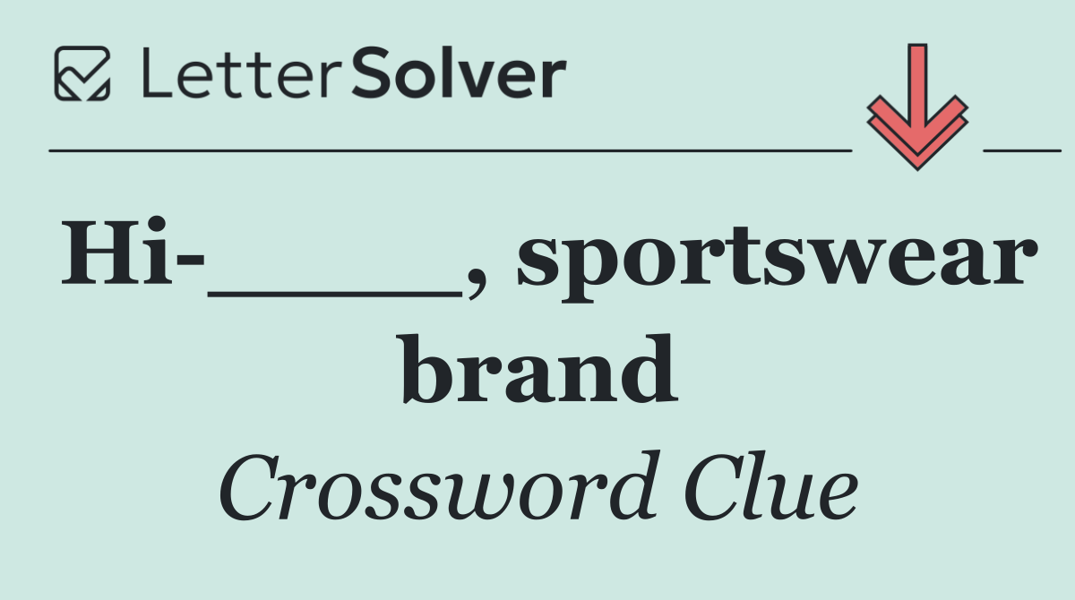 Hi ____, sportswear brand
