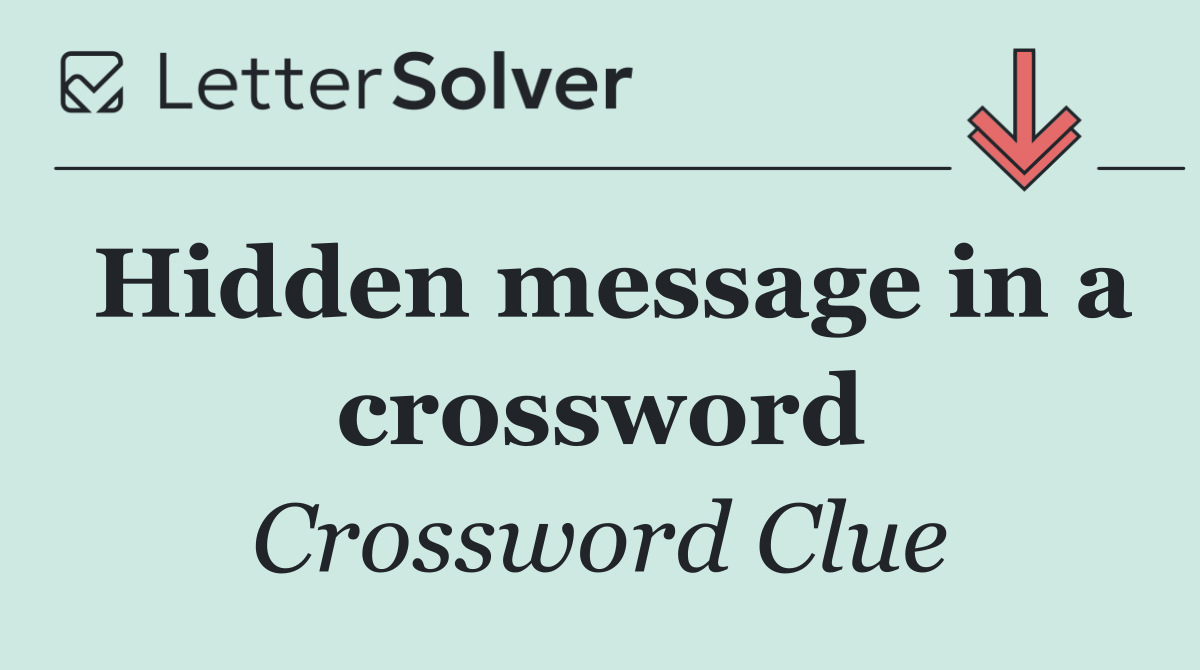 Hidden message in a crossword