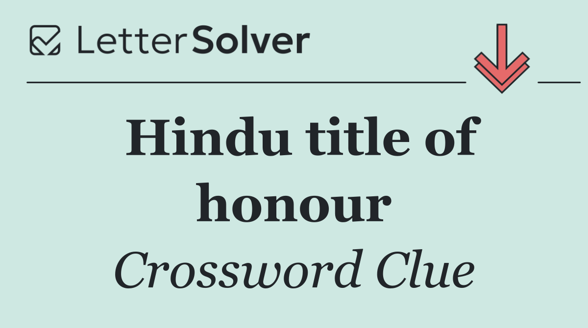 Hindu title of honour
