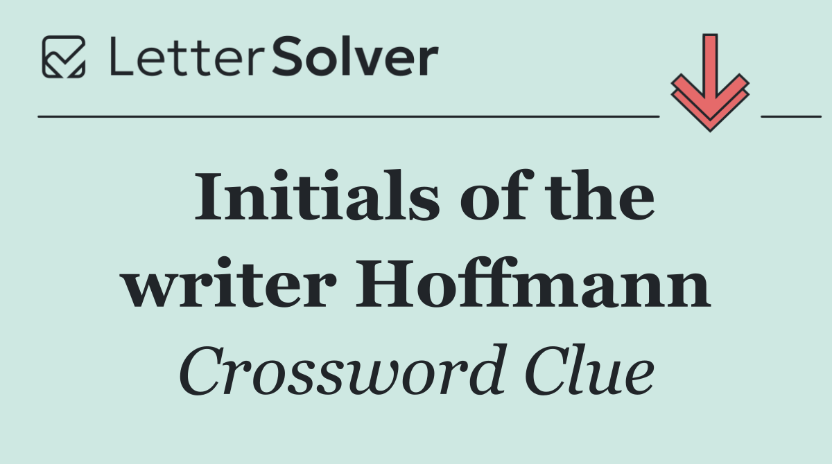 Initials of the writer Hoffmann