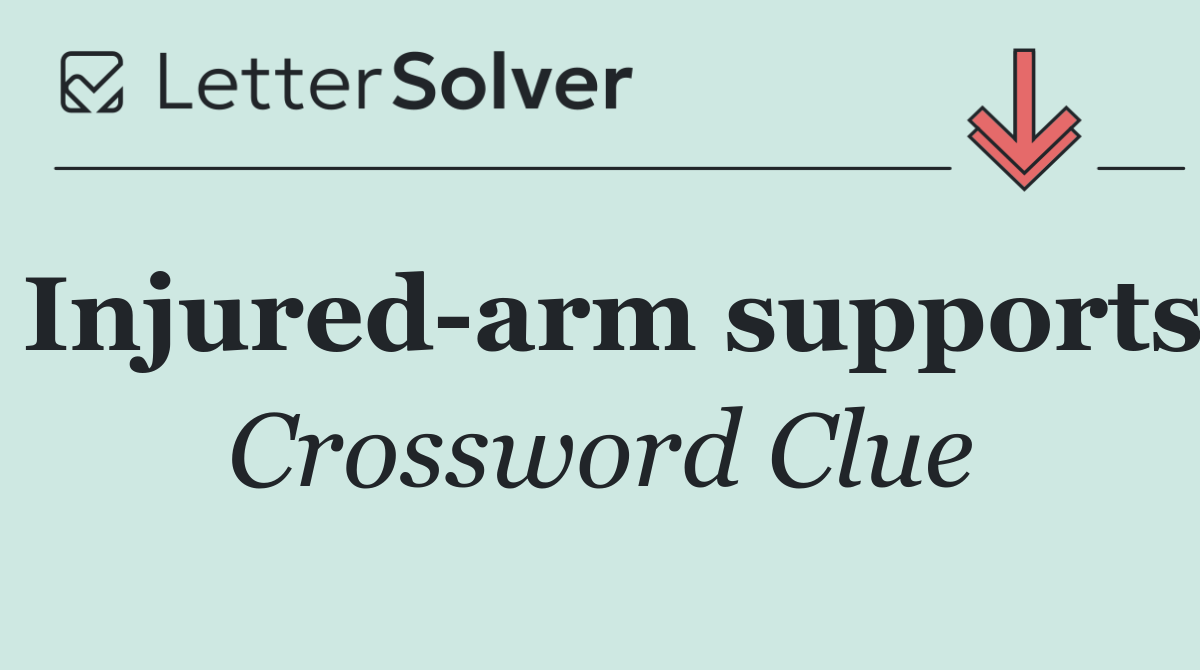 Injured arm supports