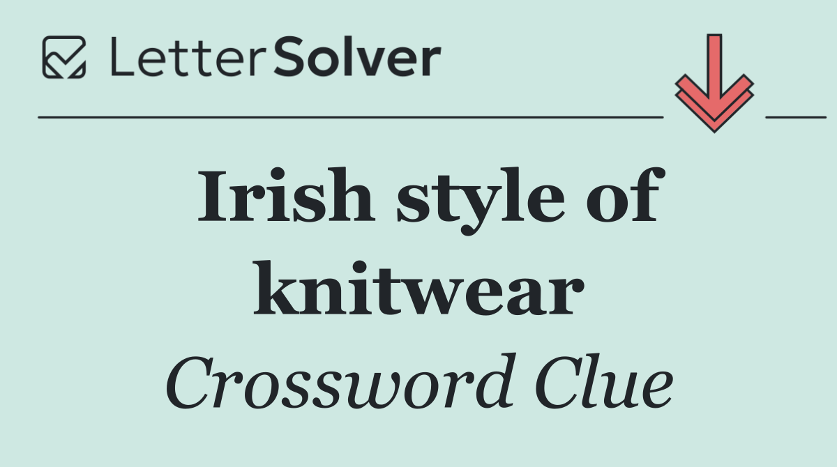 Irish style of knitwear