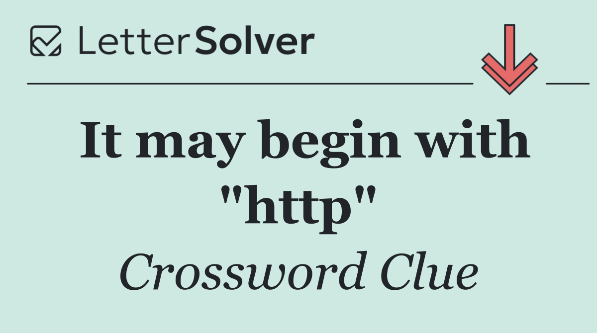 It may begin with "http"