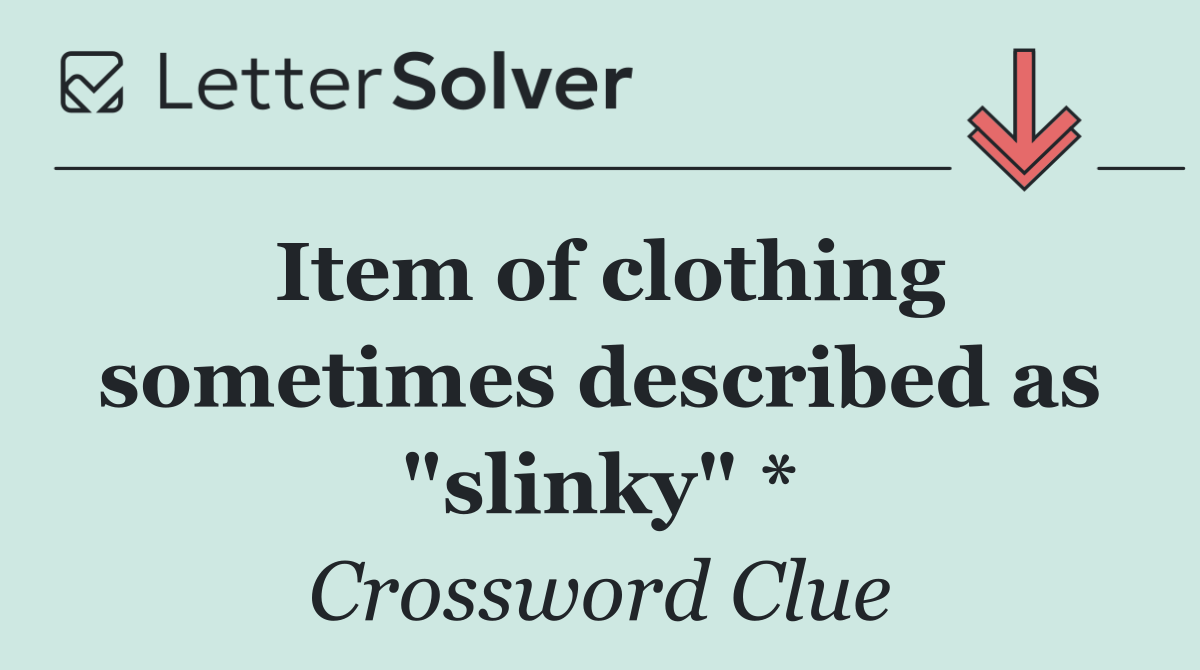 Item of clothing sometimes described as "slinky" *