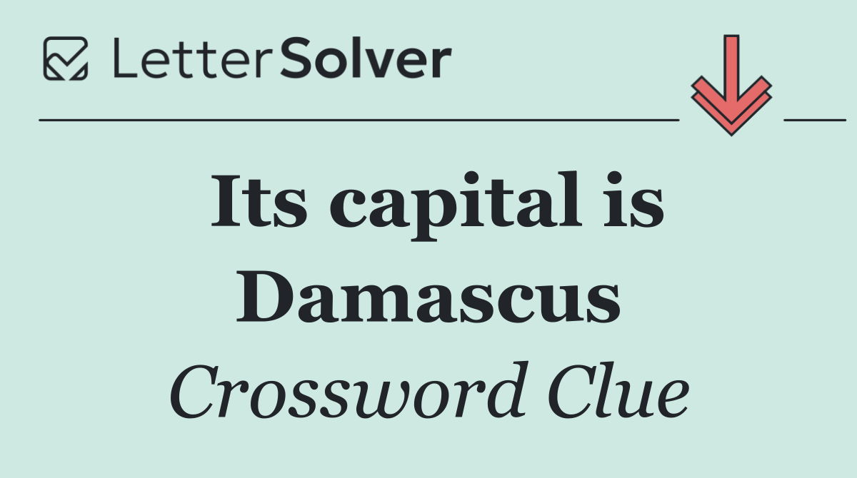 Its capital is Damascus