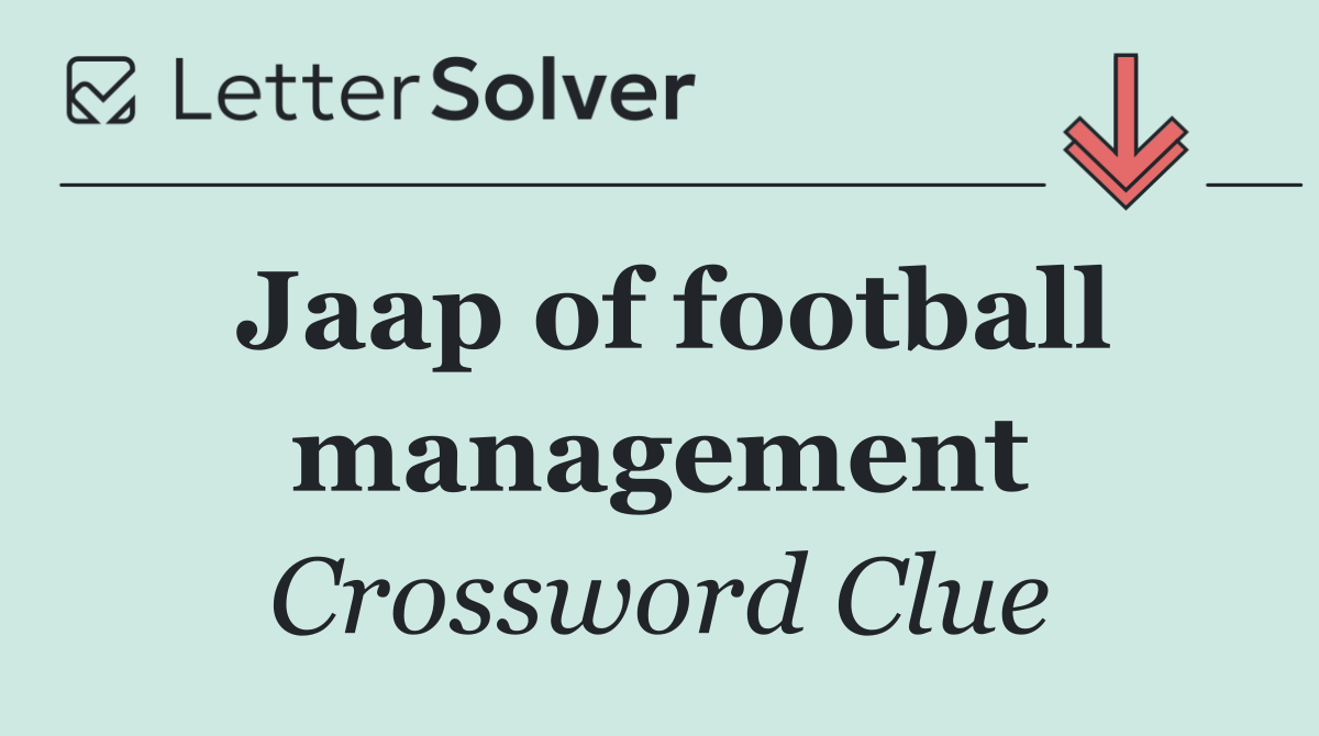 Jaap of football management