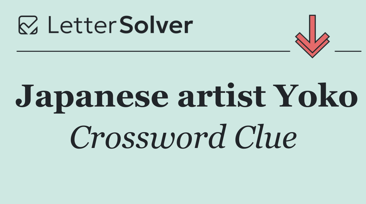 Japanese artist Yoko
