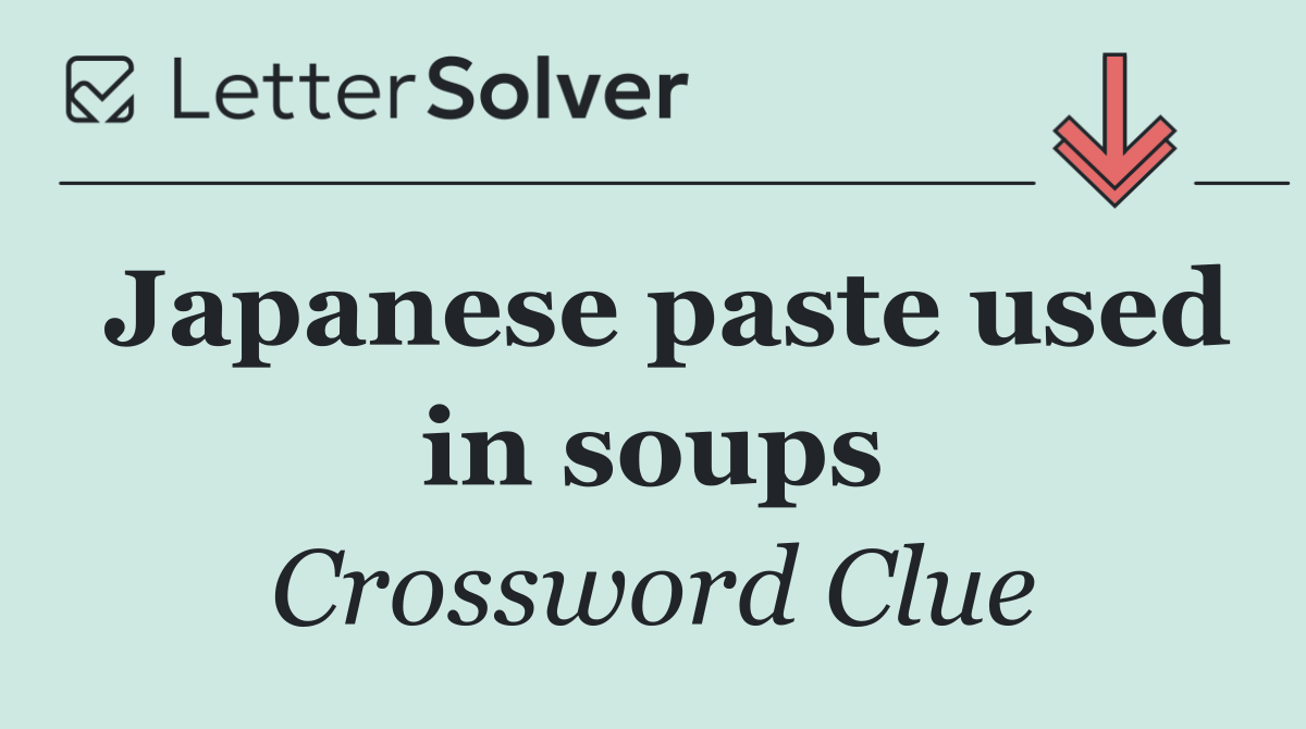Japanese paste used in soups