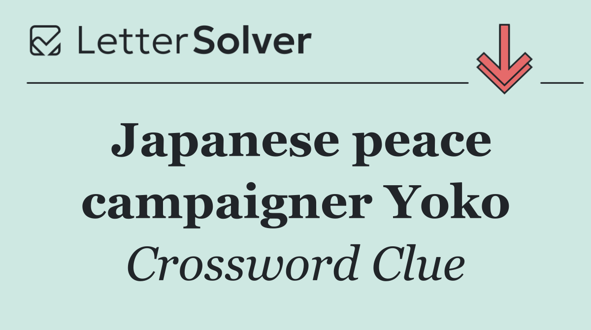 Japanese peace campaigner Yoko