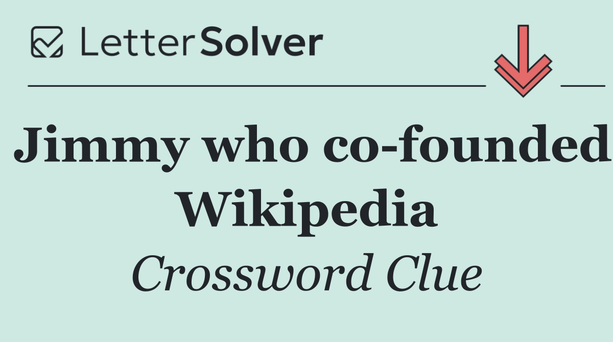 Jimmy who co founded Wikipedia