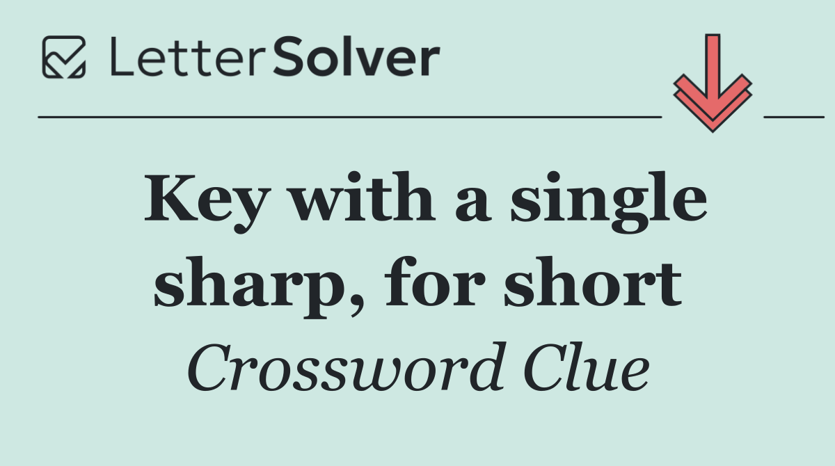 Key with a single sharp, for short
