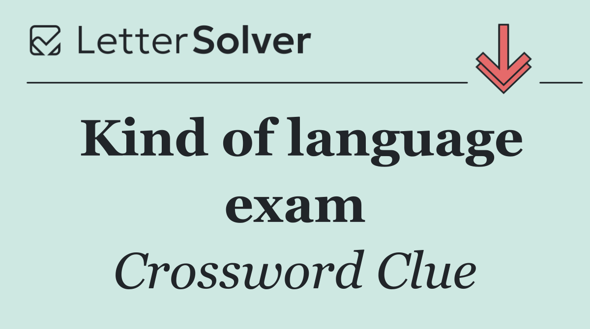 Kind of language exam