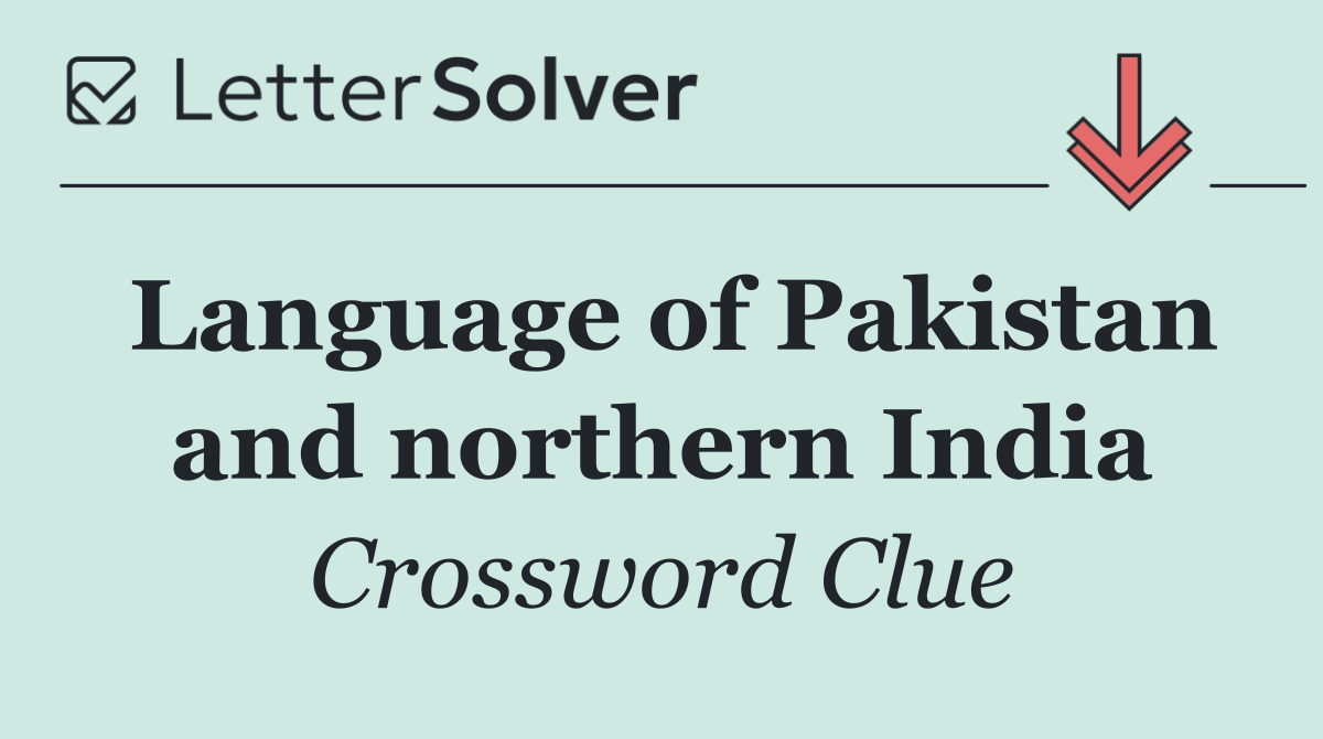 Language of Pakistan and northern India